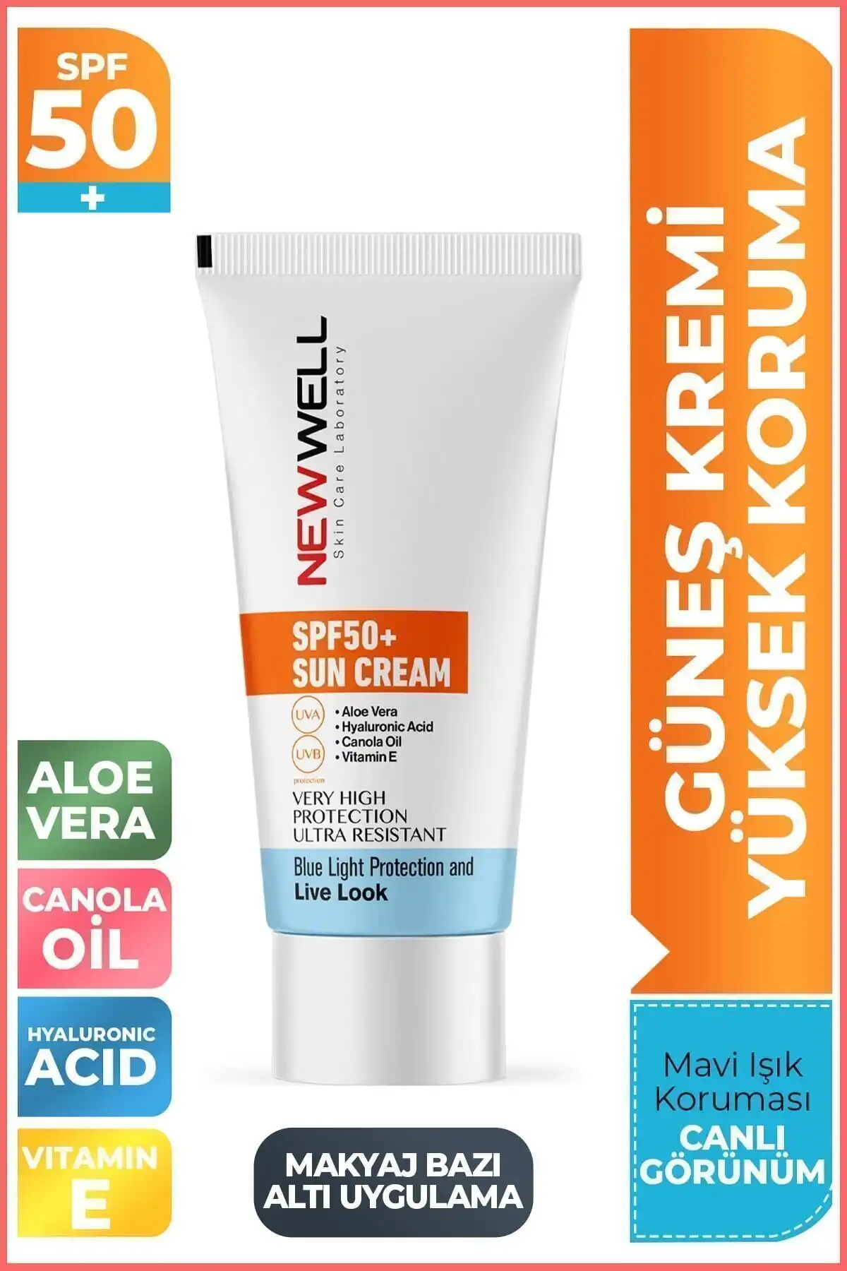 New Well Yüksek Koruma SPF 50+ Güneş Kremi