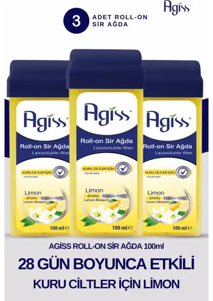 Agiss S Roll-On Sir Ağda 100 ml Limon ile Pratik ve Etkili Tüy Dökücü Çözüm