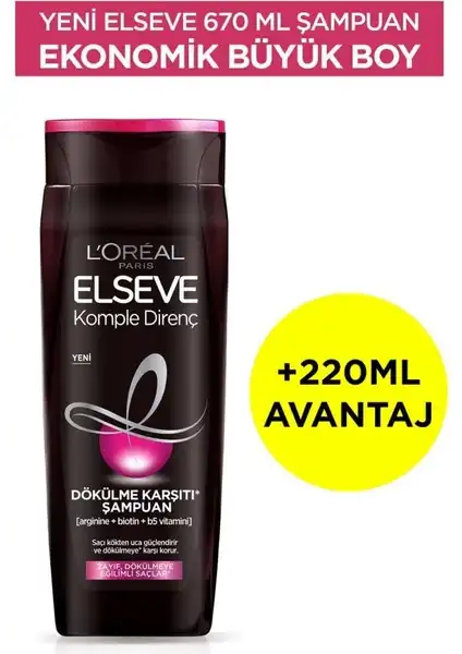 Elseve Komple Direnç Şampuanı: Saç Güçlendirme ve Dökülme Azaltıcı Etkili Bakım Ürünü