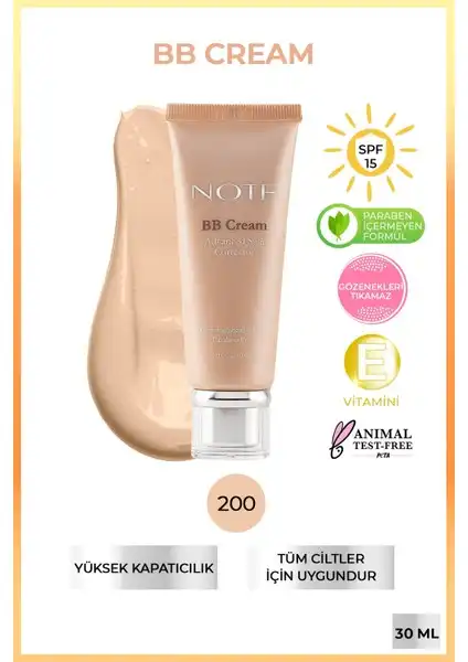 Note Cosmetics BB Krem SPF 15 Yüksek Kapatıcı ve Doğal Görünüm Sağlayan Çok Yönlü Ürün