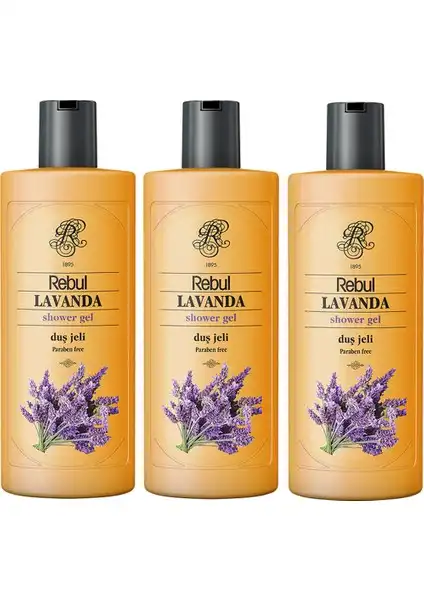 Rebul Lavanta Duş Jeli 3'lü Paket 500 ml doğal ve rahatlatıcı temizlik ürünü
