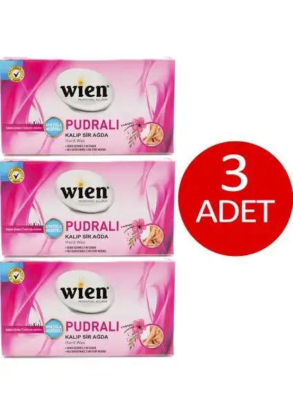 Wien Kalıp Sir Ağda Pudralı 3'lü Seti Profesyonel ve Ev Kullanımı İçin Uygun Gelişmiş Ağda Çözümü