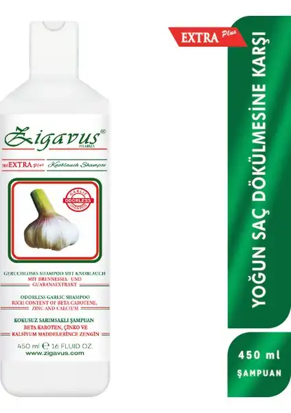 Zigavus 450 Ml Sarımsaklı Şampuan Saç Dökülmesini Önleyen Doğal Formül ile Güçlü Saçlar