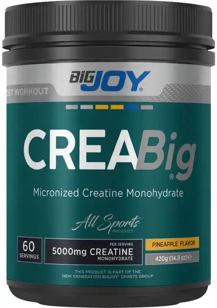 Bigjoy Sports Creabig Powder Creatine Micronized Ananas 420g: Sporcular İçin Enerji ve Hacim Takviyesi