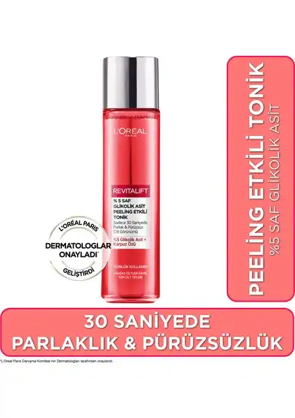 L'Oréal Paris Revitalift %5 Saf Glikolik Asit Peeling Etkili Tonik Hakkında Bilgilere Göz Atın