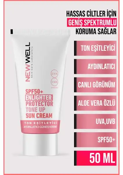 Yeni Well SPF50+ Pembe Yüz Güneş Kremi ile Yüksek Koruma ve Cilt Bakımı