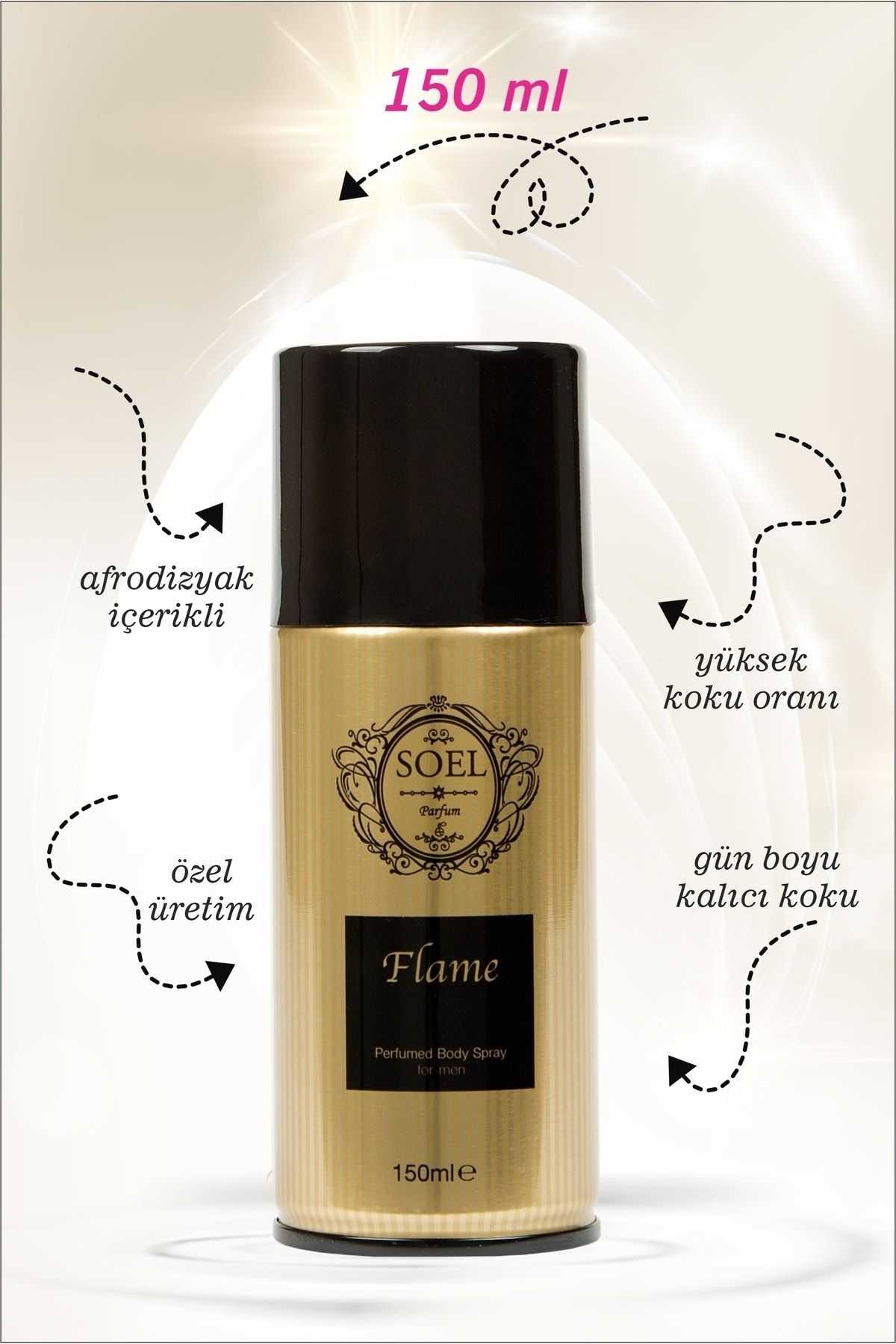 Soel Parfüm Flame Deodorant Sprey Afrodizyak Içerikli Flame 150 Ml