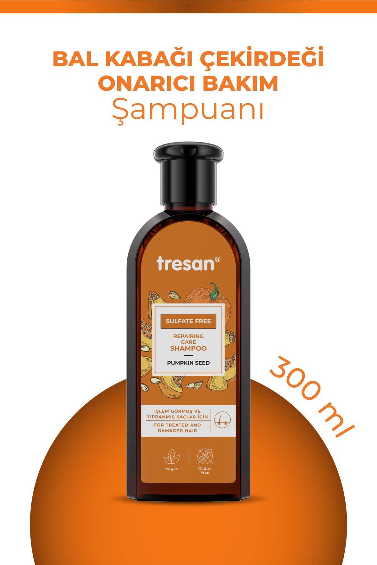 Tresan Bal Kabağı Çekirdeği Onarıcı Sülfatsız Bakım Şampuanı 300 ml