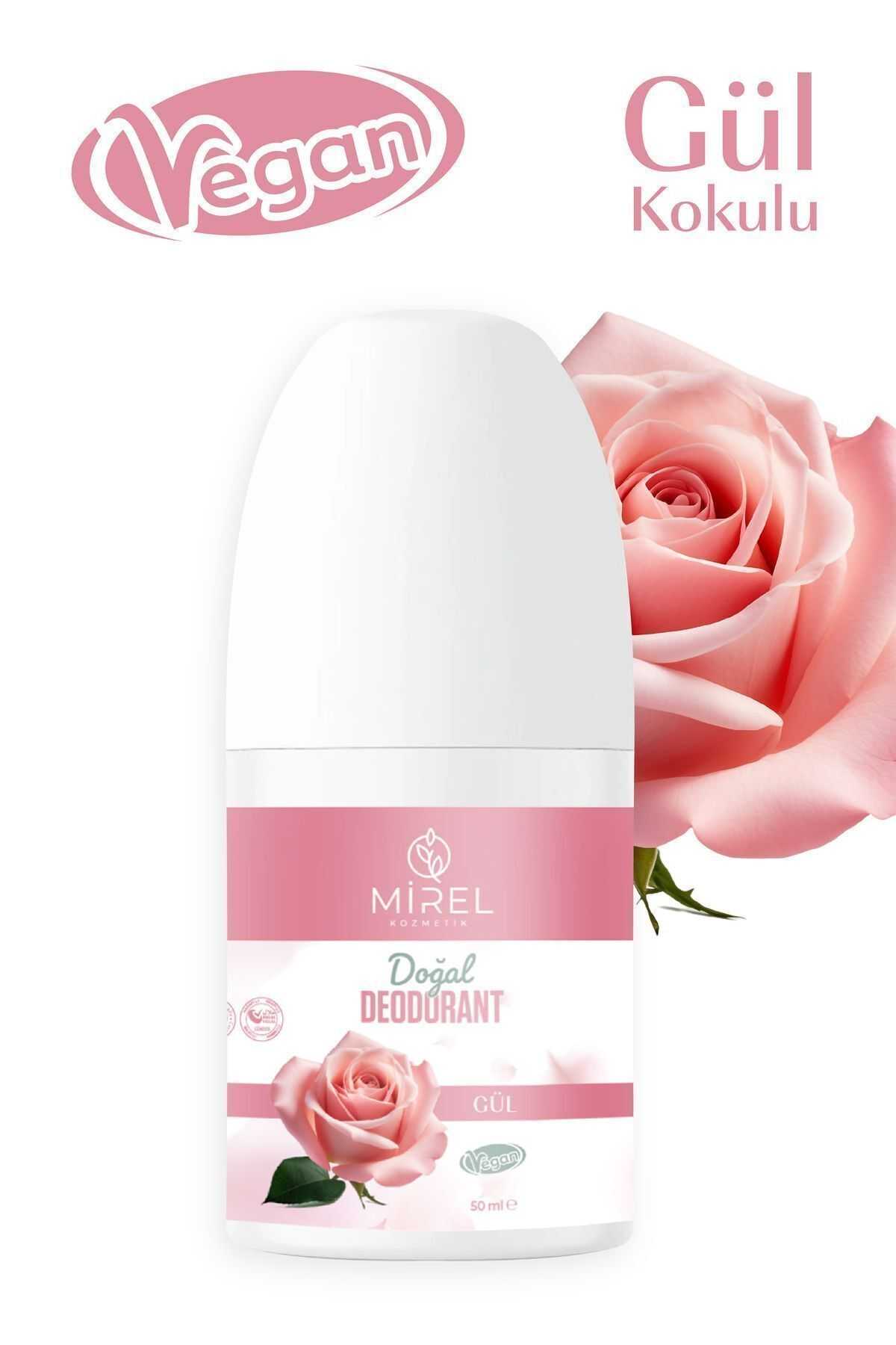 MİREL KOZMETİK Doğal Roll On Deodorant-Doğal ve Vegan içerik- Gül Kokulu-Ter Kokusuna Hızlı ve etkili çözüm