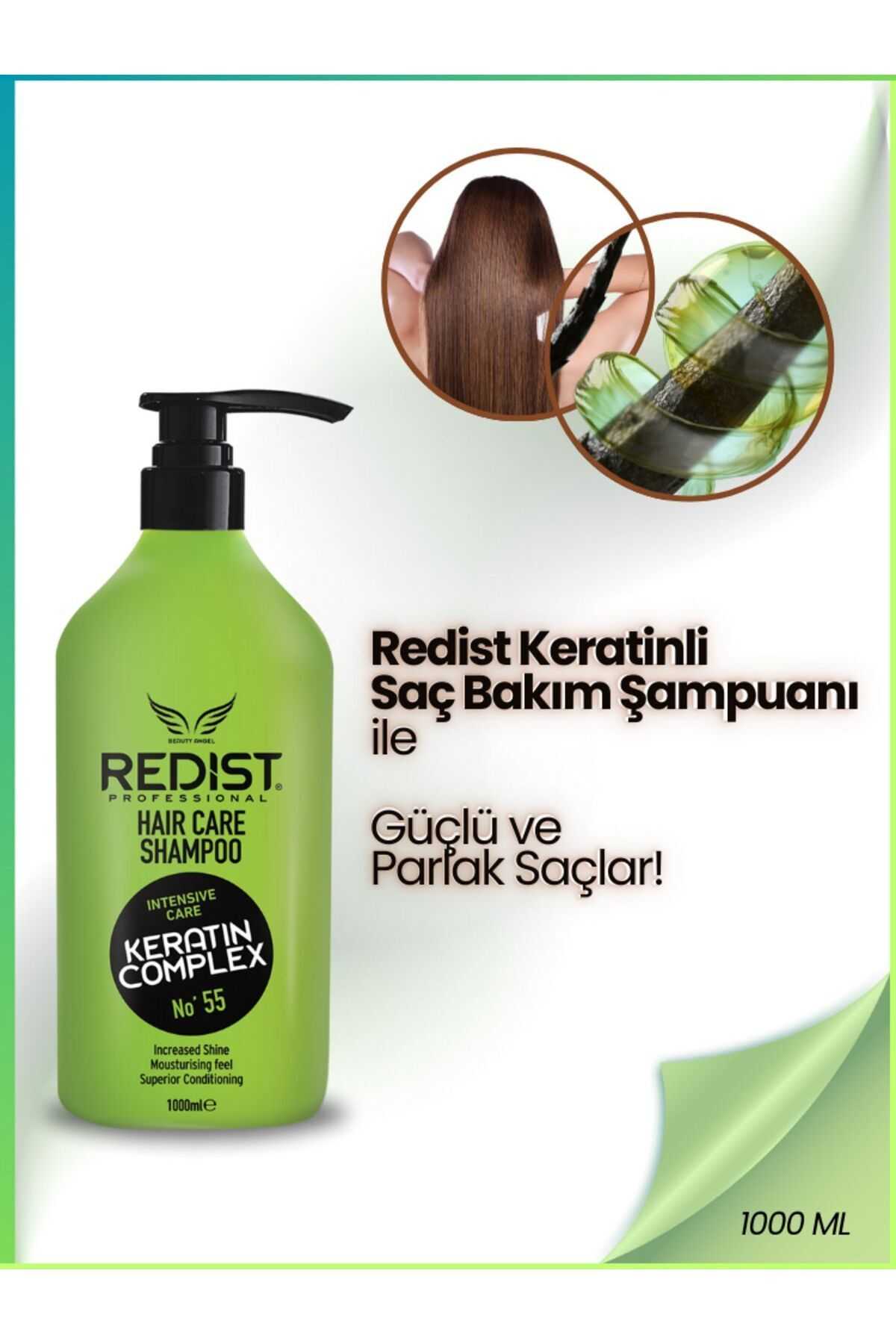 Redist Keratin Özlü Şampuan – Yıpranmış Saçlar Için Onarıcı Bakım – 1000 ml