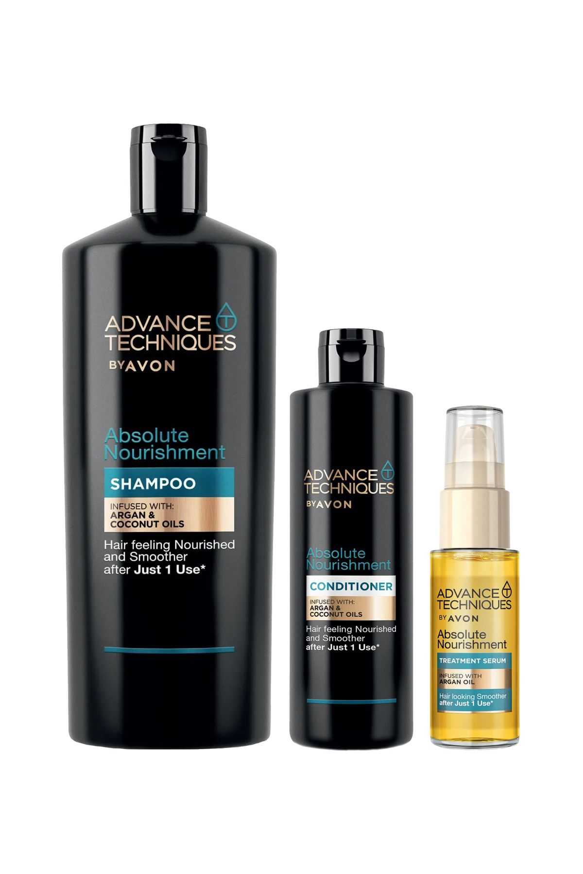 Avon Advance Techniques Argan Yağı İçeren Şampuan Saç Kremi ve Saç Serum Paketi