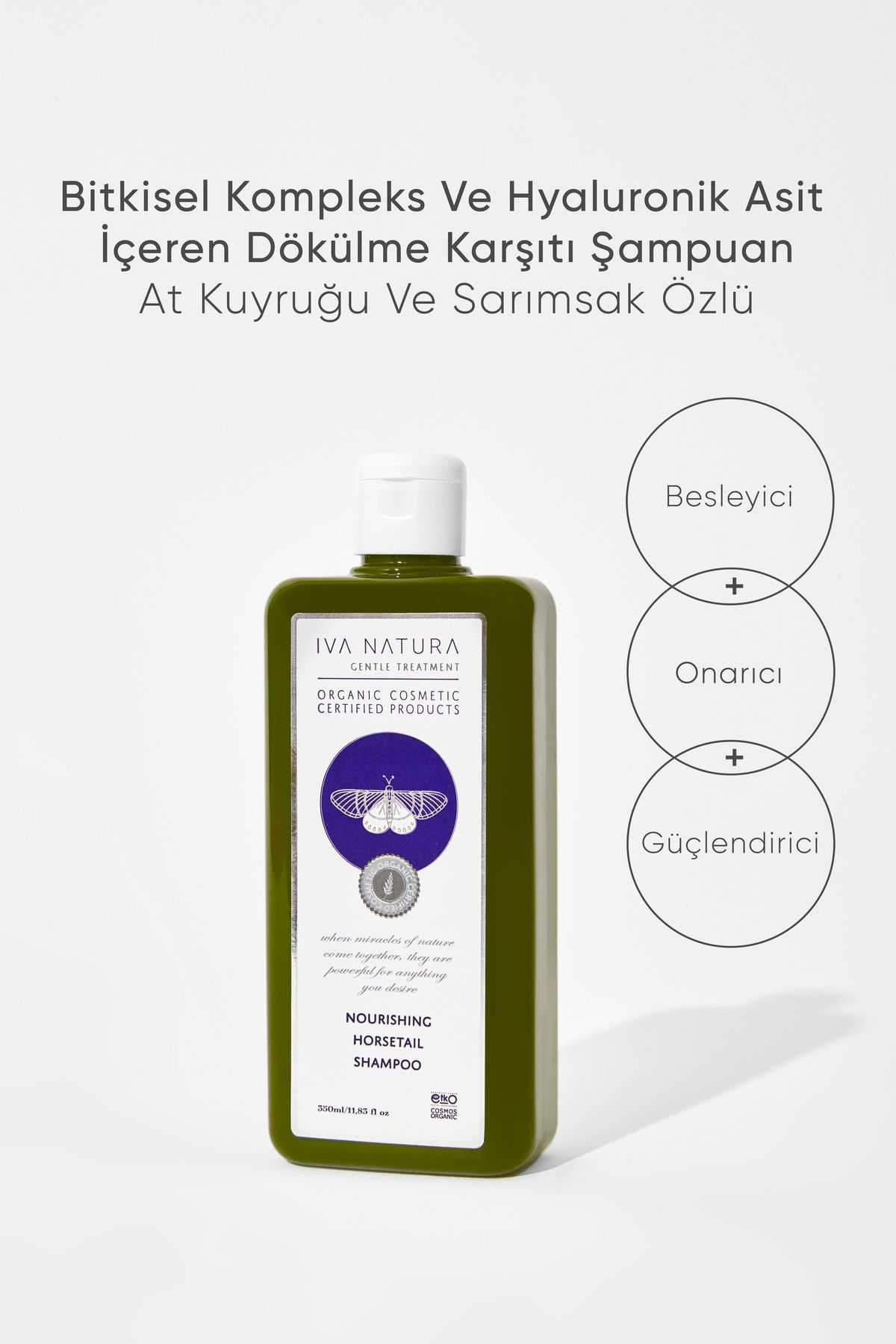 Iva Natura Bitkisel Komplex Ve Hyaluronik Asit Içeren Dökülme Karşıtı Şampuan At Kuyruğu Ve Sarımsak Özlü 350ml