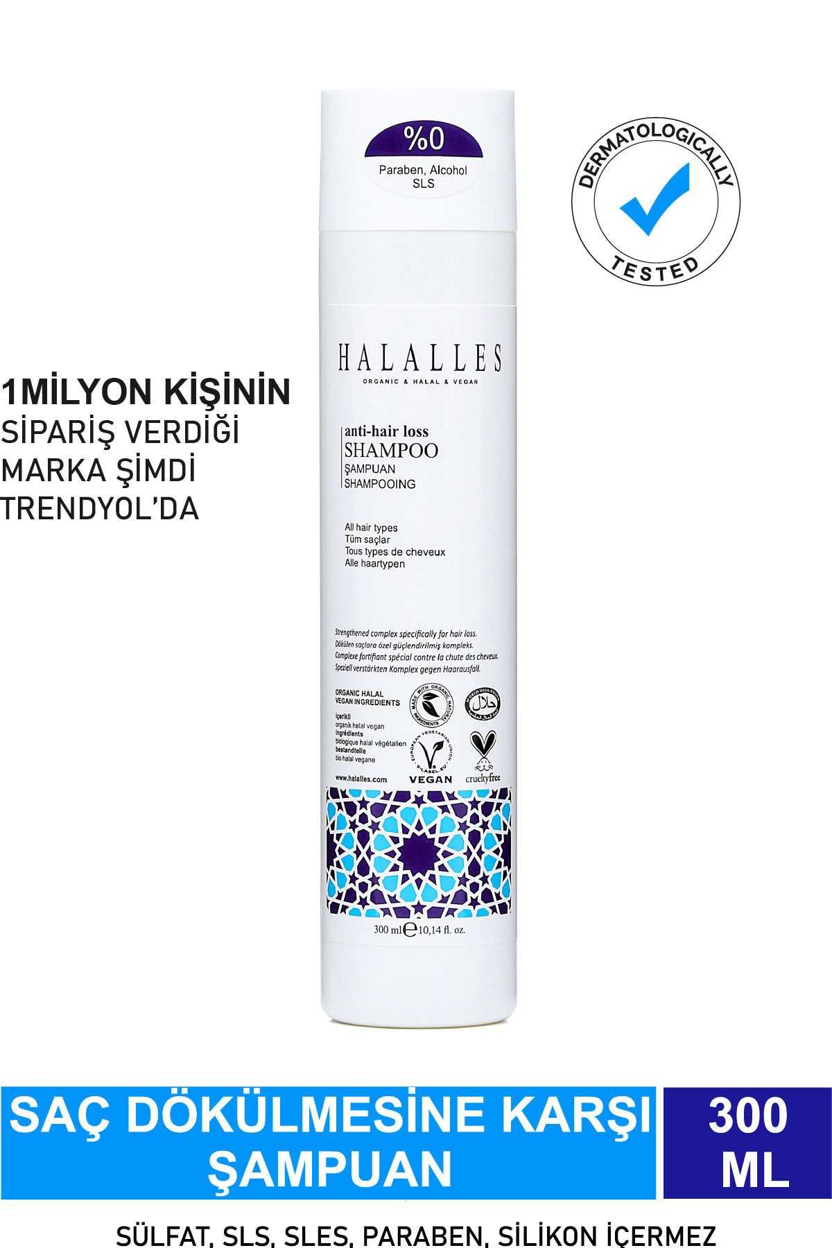 Halalles Saç Dökülmesine Karşı Şampuan – Sülfatsız & Vegan Formül 300 ml