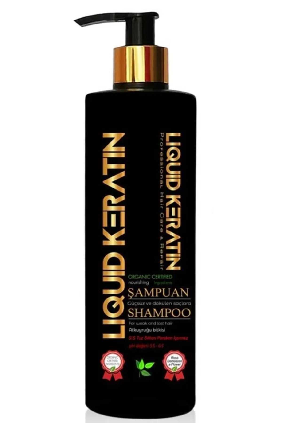 Liquid Keratin Sülfatsız Tuzsuz Besleyici Doğal Keratin Şampuanı (350ML) - Dökülme Önleyici Güçlendirici