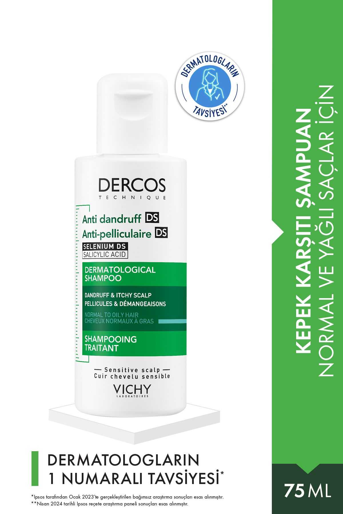 Vichy Dercos Anti Dandruff Kepek Karşıtı Şampuan 75 ml - Normal Ve Yağlı Saçlar