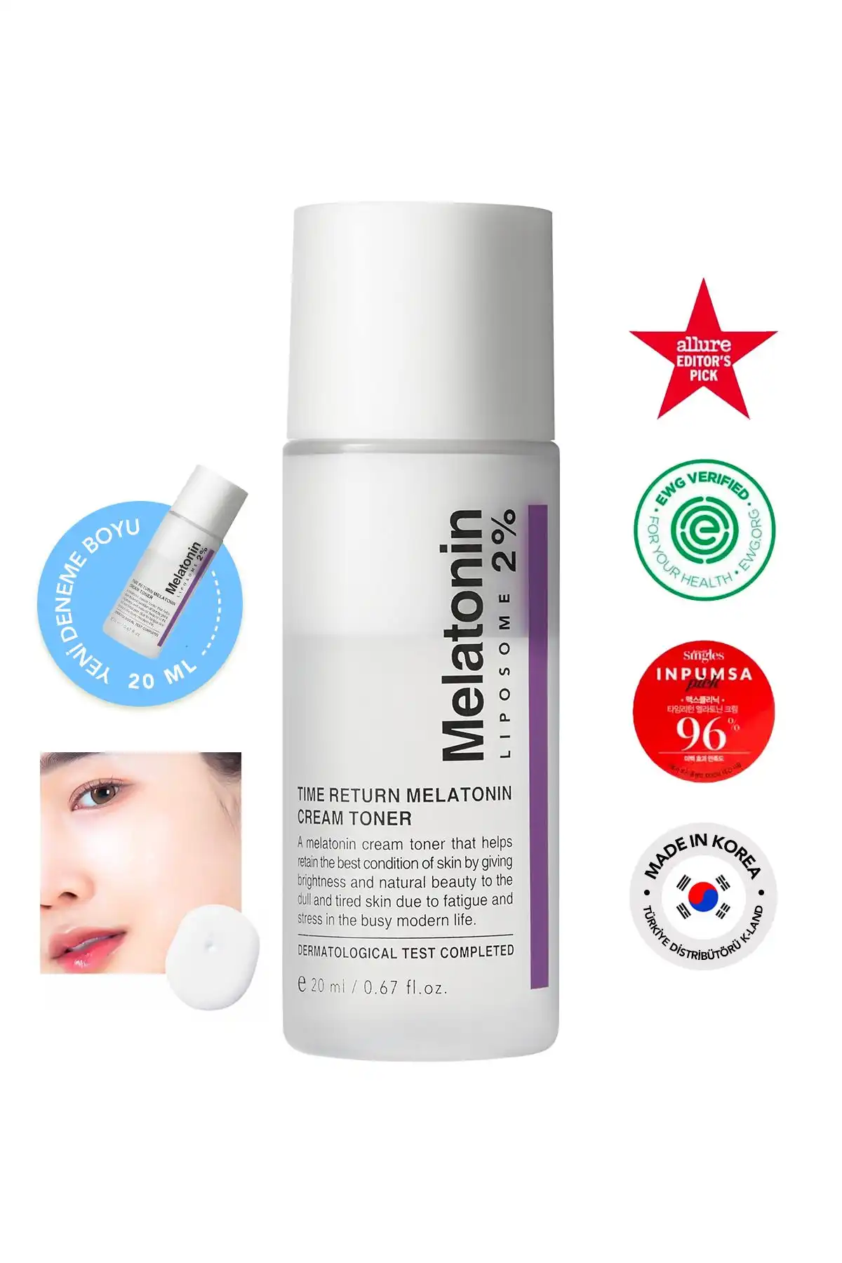 %2 Melatonin İçeren Çift Fazlı Yorgunluk Karşıtı Krem Tonik
