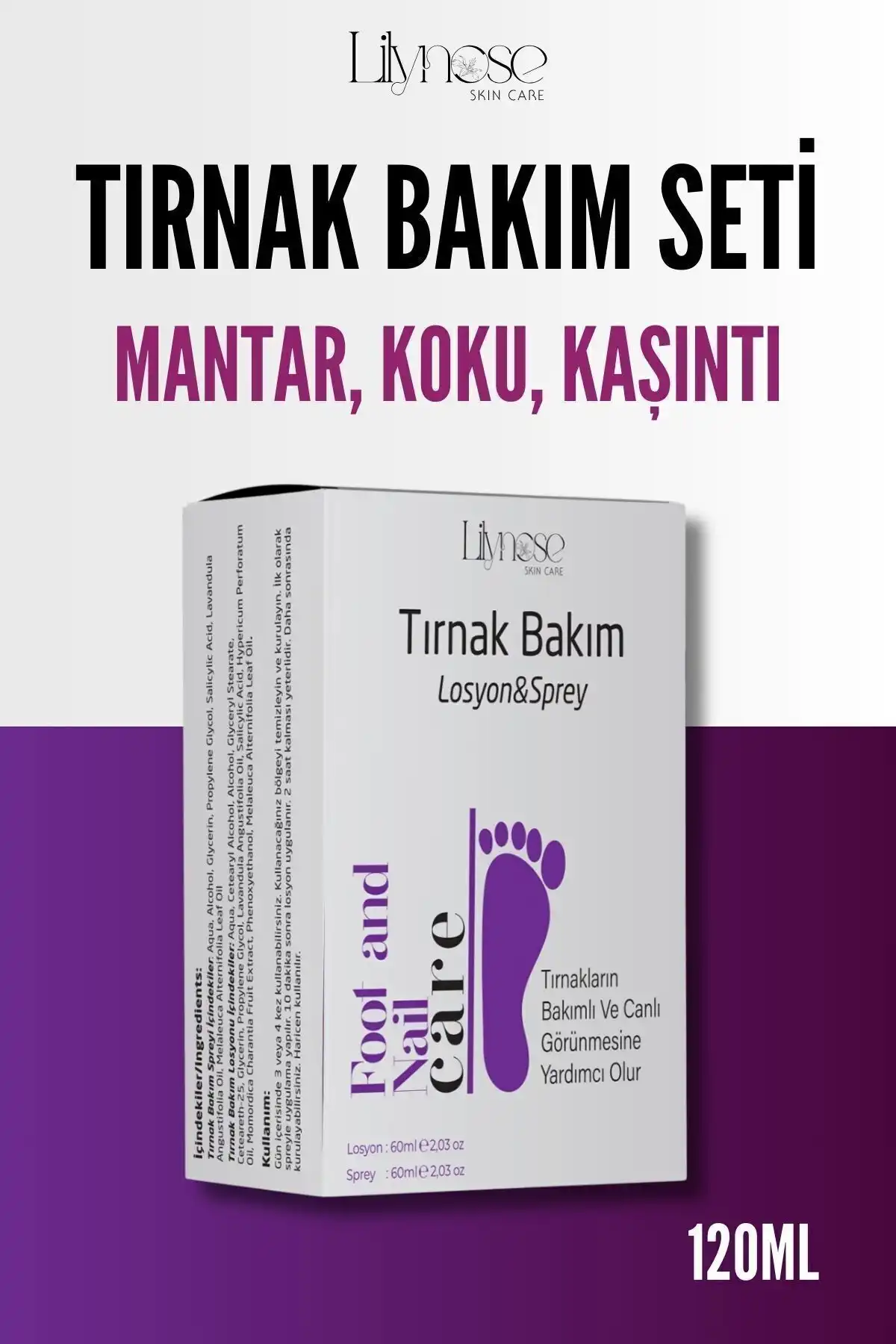 Ayak ve Tırnak Bakım Losyon&Sprey Seti - Tırnak Mantarını Giderme