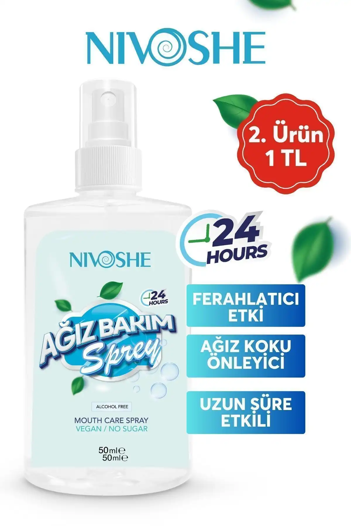 NIVOSHE Ağız Spreyi 50ml - Ağız Kokusu Önleyici ve Ferahlatıcı