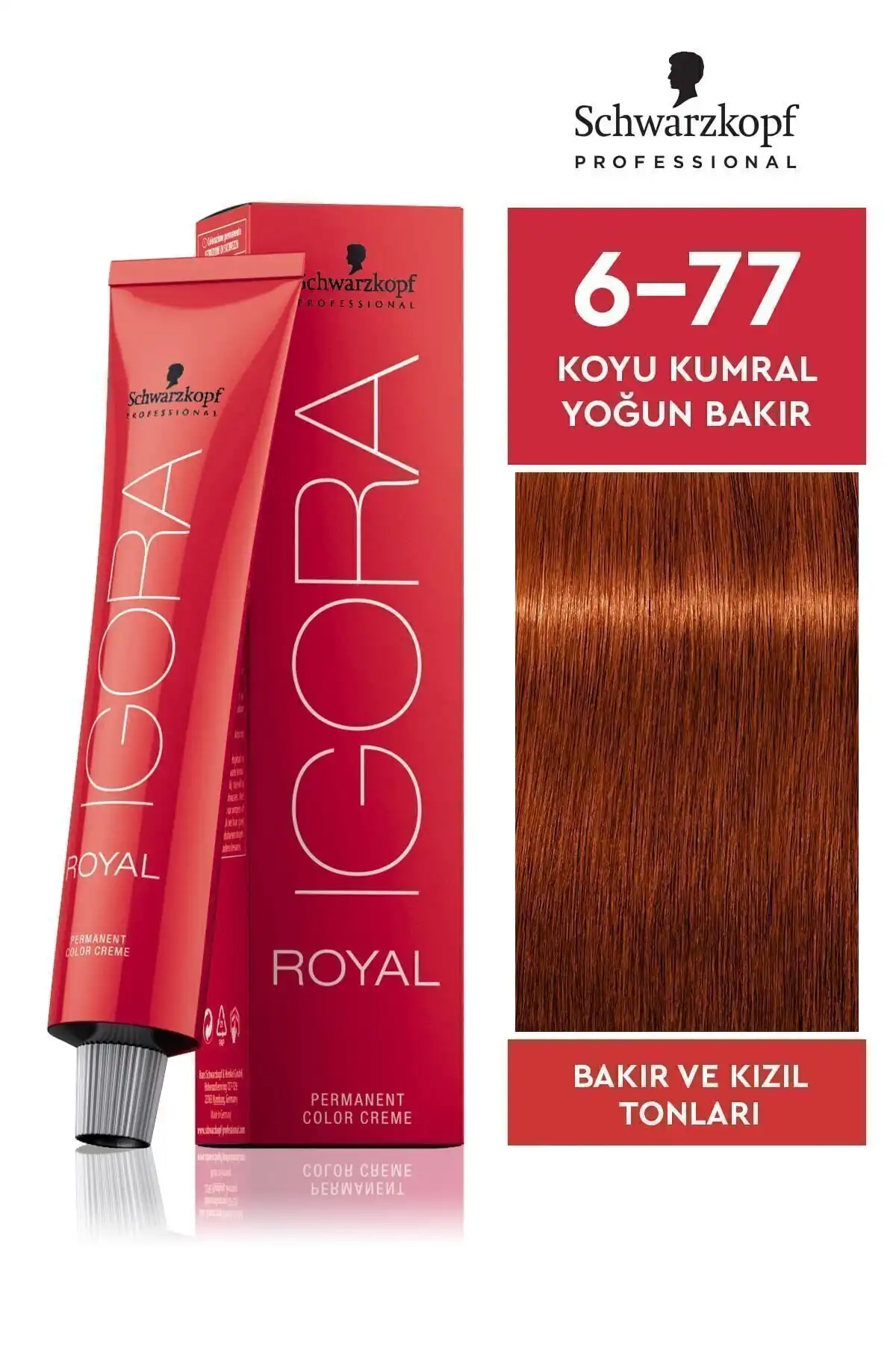 Royal 6-77 Koyu Kumral Yoğun Bakır Saç Boyası - %70 Beyaz Kapama