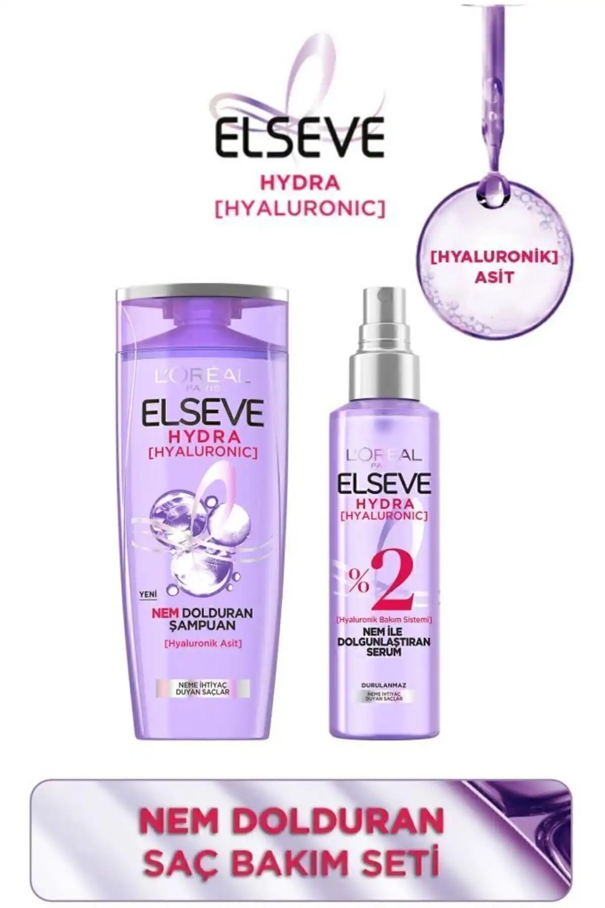 Elseve Hydra Hyaluronik Nem Dolduran Set ile Saç Bakımınızda Devrim