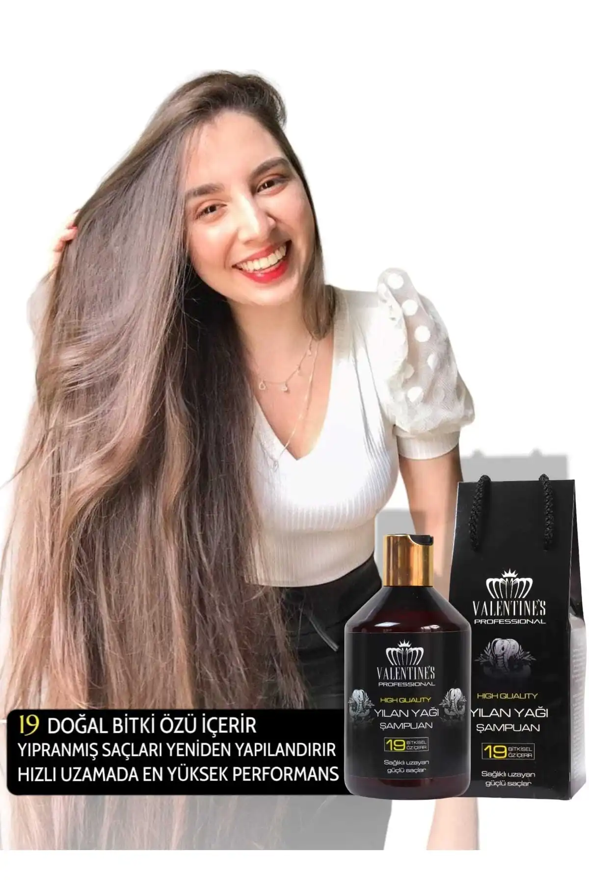 VALENTINES PROFESSIONAL Hızlı Uzama Yılan Yağı Şampuan: Doğal Bakım