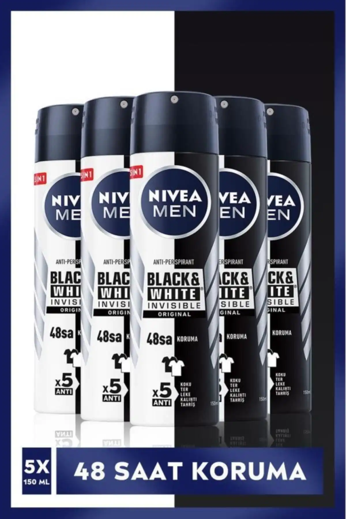NIVEA Men Erkek Sprey Deodorant Black&White Invisible: Ferahlatıcı Koruma