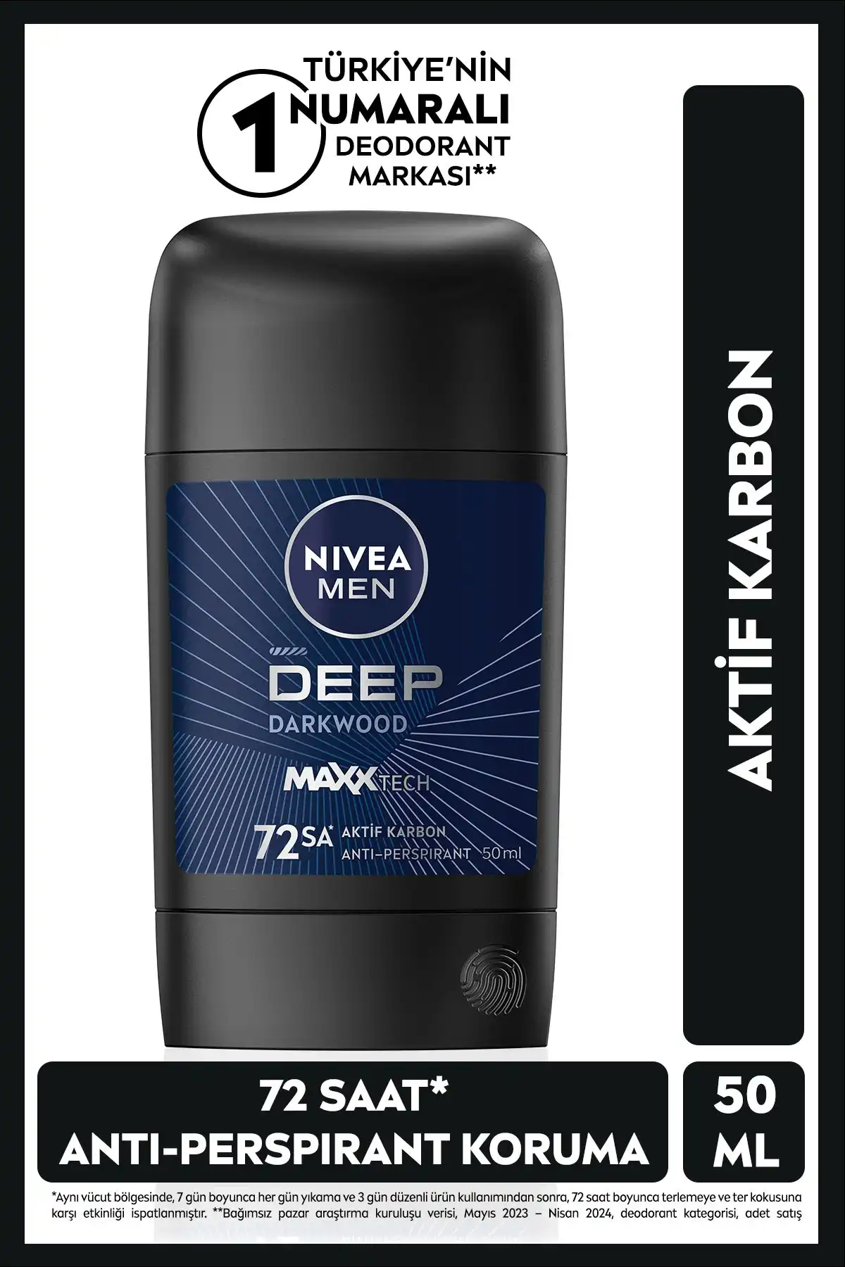 NIVEA MEN Erkek Stick Deodorant Deep Dimension ile Ferah Kalın