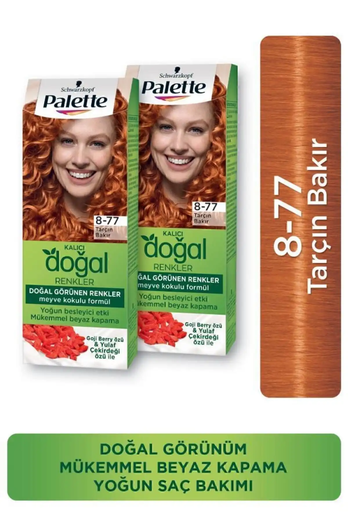 Palette Kalıcı Doğal Renkler 8-77 Tarçın Bakır: Doğal Saç Renk Değişimi